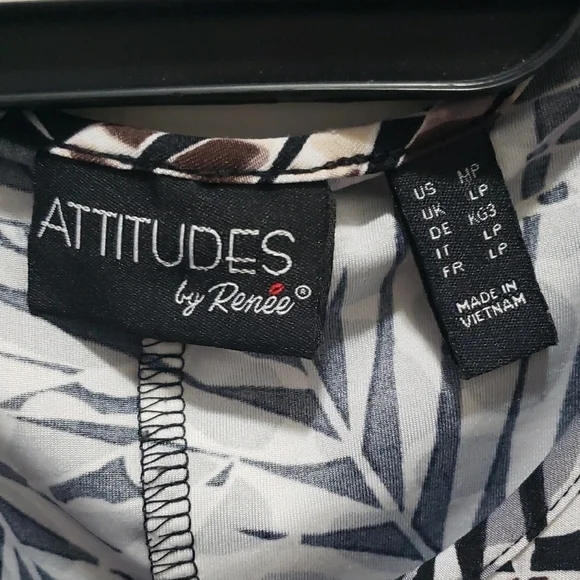 🖤 Attitudes by Renee Black & White Sheath Maxi Dress – Size MP 🤍 - Picture 2 of 6